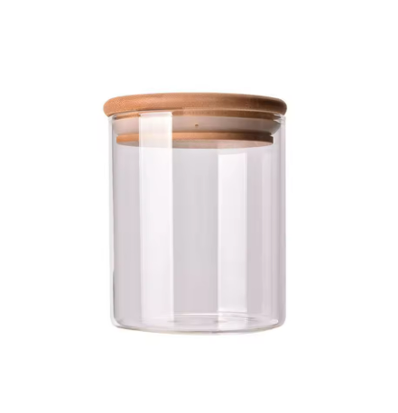 Pote de vidro Com Tampa de bambu hermética, frasco de chá de vidro, garrafas de armazenamento, frascos, recipientes de armazenamento de alimentos, caixas de vidro, caixas seladas, armazenamento doméstico