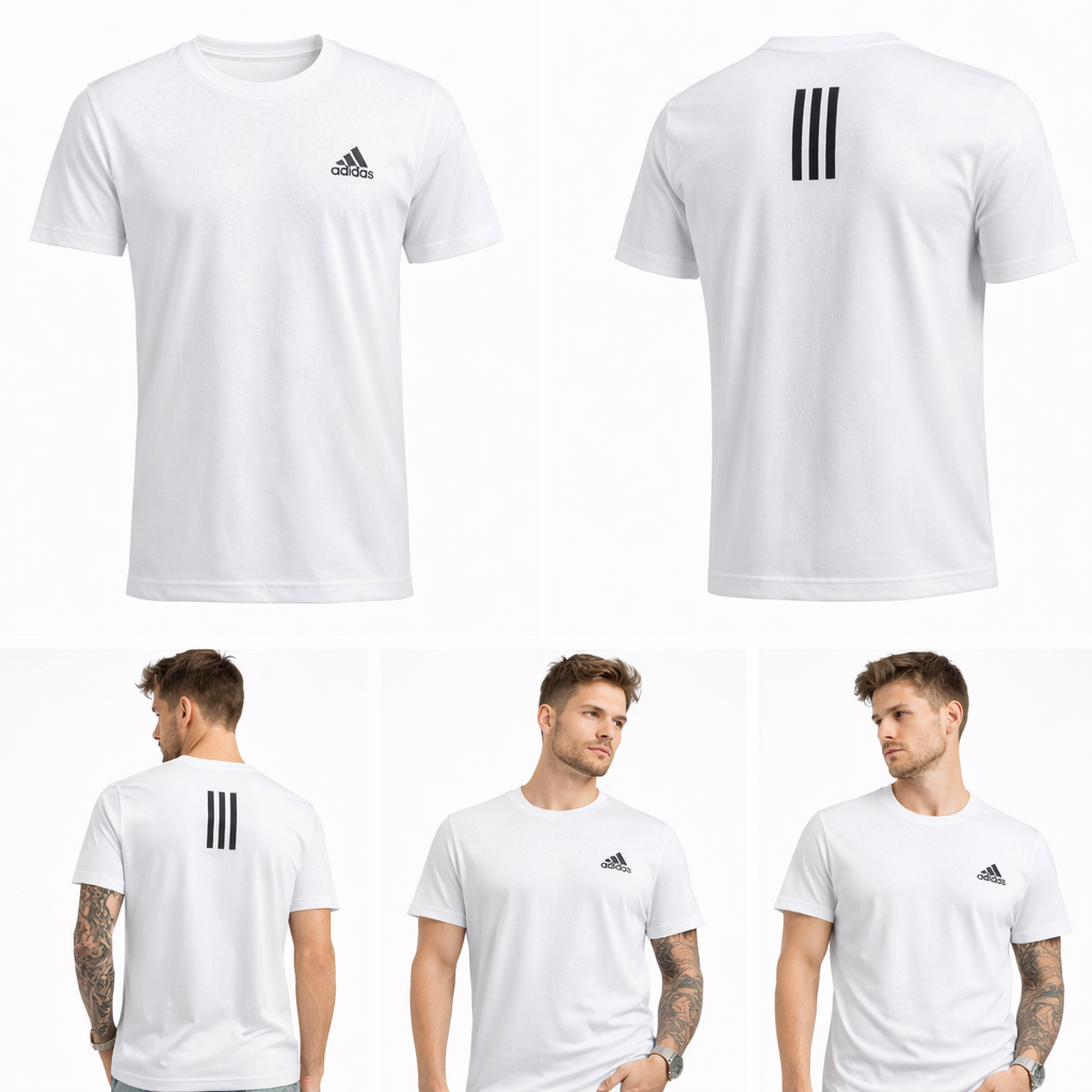 39923 Adidas T-Shirt dry fit Masculino Branca (riscos nas costas) Tamanho XL