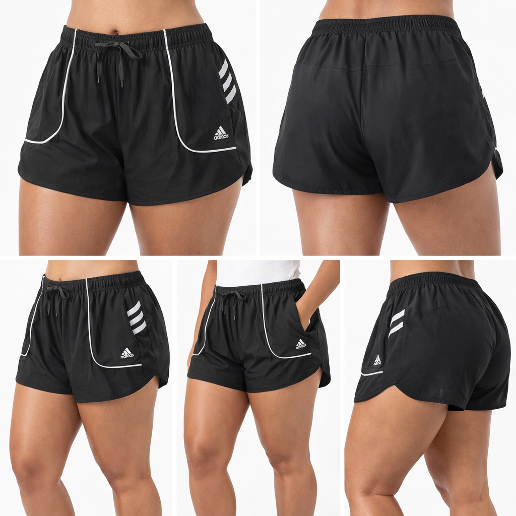 Calções de Mulher Preto - Branco A013