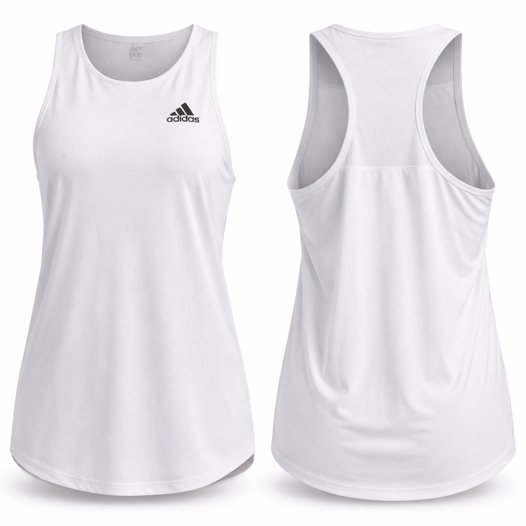 A2125 Adidas T-Shirt de Alça Branca Mulheres Tamanho M