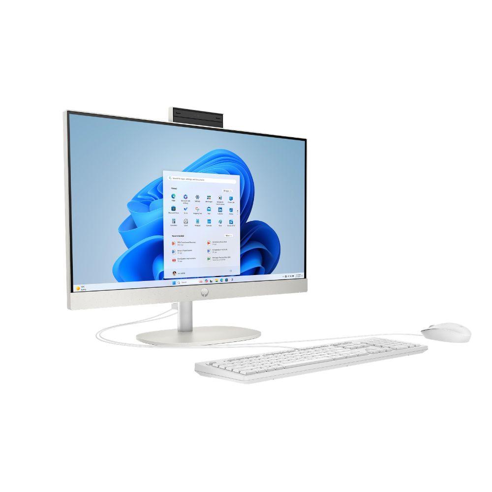 PC AIO HP 23.8" U5-225U UHD GRAPHICS 8GB 512GB SSD FHD W11H BRANCO