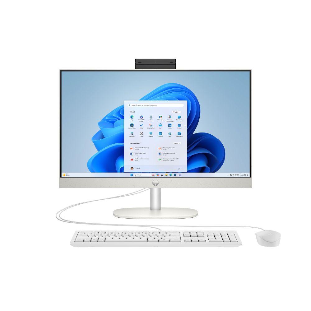 PC AIO HP 23.8" U5-225U UHD GRAPHICS 8GB 512GB SSD FHD W11H BRANCO