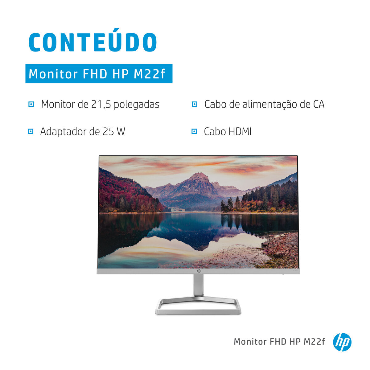 MONITOR 21,5' HP M22f FHD VGA/HDMI