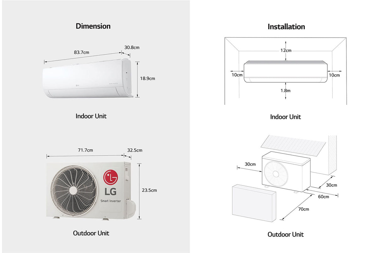 LG AC INVERTER 9.000 BTUS S4-Q09WAQAL