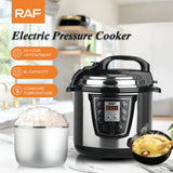 Panela de Pressão Elétrica Multifuncional 6lts 1000w Raf R-177 Cor Prata