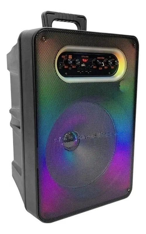 Alto Falante Caixa Som Bluetooth Led Rgb Amplificado Gts1592 Cor Preto