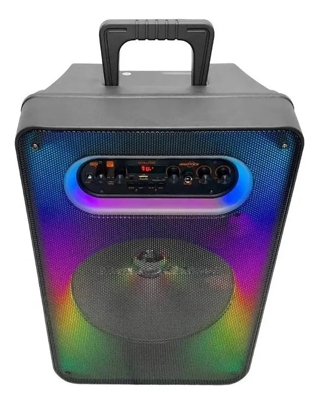 Alto Falante Caixa Som Bluetooth Led Rgb Amplificado Gts1592 Cor Preto