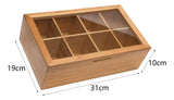 Caixa de chá de madeira Caixa de madeira pequena multifuncional para 8 grades