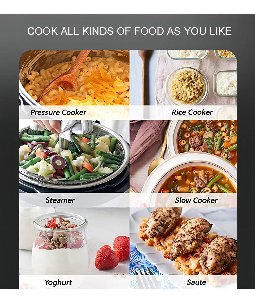 Panela de Pressão Elétrica Multifuncional 6lts 1000w Raf R-177 Cor Prata