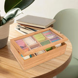 Caixa de chá de madeira Caixa de madeira pequena multifuncional para 8 grades