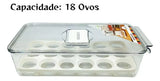 Organizador de ovos com tampa em acrílico