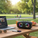 Portatl Bt 6.5 X2 C/mic Inal Speaker Led Light Tf Kts-2388