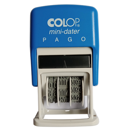 CARIMBO MINI PAGO + DATADOR DIA - MÊS - ANO COLOP S160/L1 D25