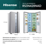 HEISENSE FRIGORIFICO SBS 428LT - RS3N428NAD