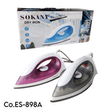 Ferro de engomar Elétrico a Seco Sokany ES-898A 1000 Watts - cores sortidas - Roxo (Lilás)