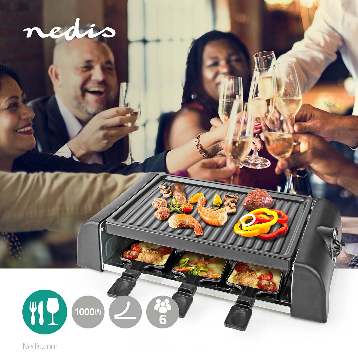 Grelhador Grill Gourmet Nedis