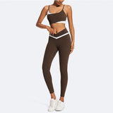CONJUNTO FITNESS FEMININO VECTOR CASTANHO L