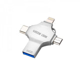 PEN-DRIVE GREEN LION 4-EM-1 USB FLASH DRIVE 64GB - PRATA