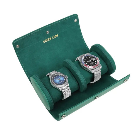 Green Lion Bolsa de Relógio Duo Watch Roll Case – Verde