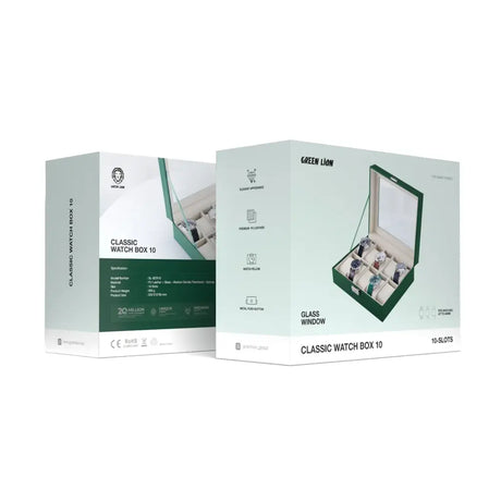 Green Lion Caixa Clássica para Relógio 10 Slots com Vidro – Verde