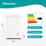 Arca Congeladora Hisense 95L – Compacta, Controlo de Temperatura, Ideal para uso doméstico – Modelo