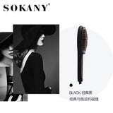Sokany escova alisadora de cabelo elétrica, profissional, aquecimento rápido