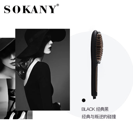 Sokany escova alisadora de cabelo elétrica, profissional, aquecimento rápido