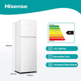 Frigorífico Hisense 154L Branco – Compacto, Silencioso, Prateleiras em Vidro Temperado – Modelo H225TWH