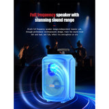 Coluna Vermelha KTS-2111  Bluetooth Alto-falante com Microfone sobre Rodas 2400mah ao ar livre portátil RGB Led de 8 polegadas sem fio