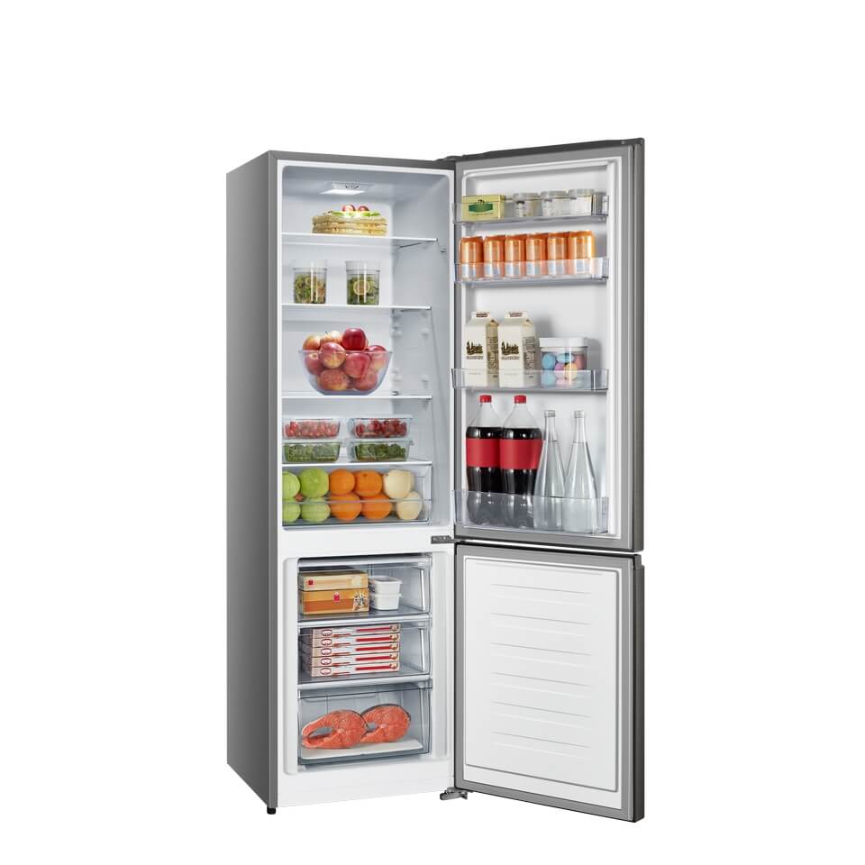 Frigorífico Combinado Hisense 263L Inox – Dispensador de Água, No Frost, Silencioso – Modelo H370BIT-WD