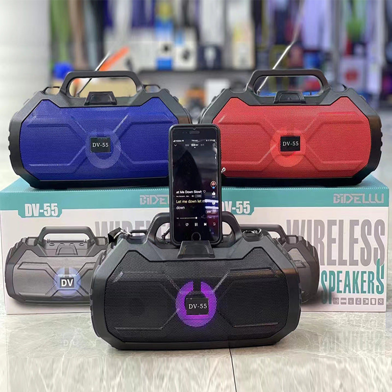 DV-55 5W Recarregável 5W Solar Powered Portátil Ao Ar Livre Sem Fio Rádio FM BT Blue Tooth AUX TF USB Party Speaker Com Lanterna