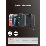 Coluna Vermelha KTS-2111  Bluetooth Alto-falante com Microfone sobre Rodas 2400mah ao ar livre portátil RGB Led de 8 polegadas sem fio