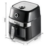 RAF Air Fryer 8L de grande capacidade 1350W sem óleo digital com janela visível para casa