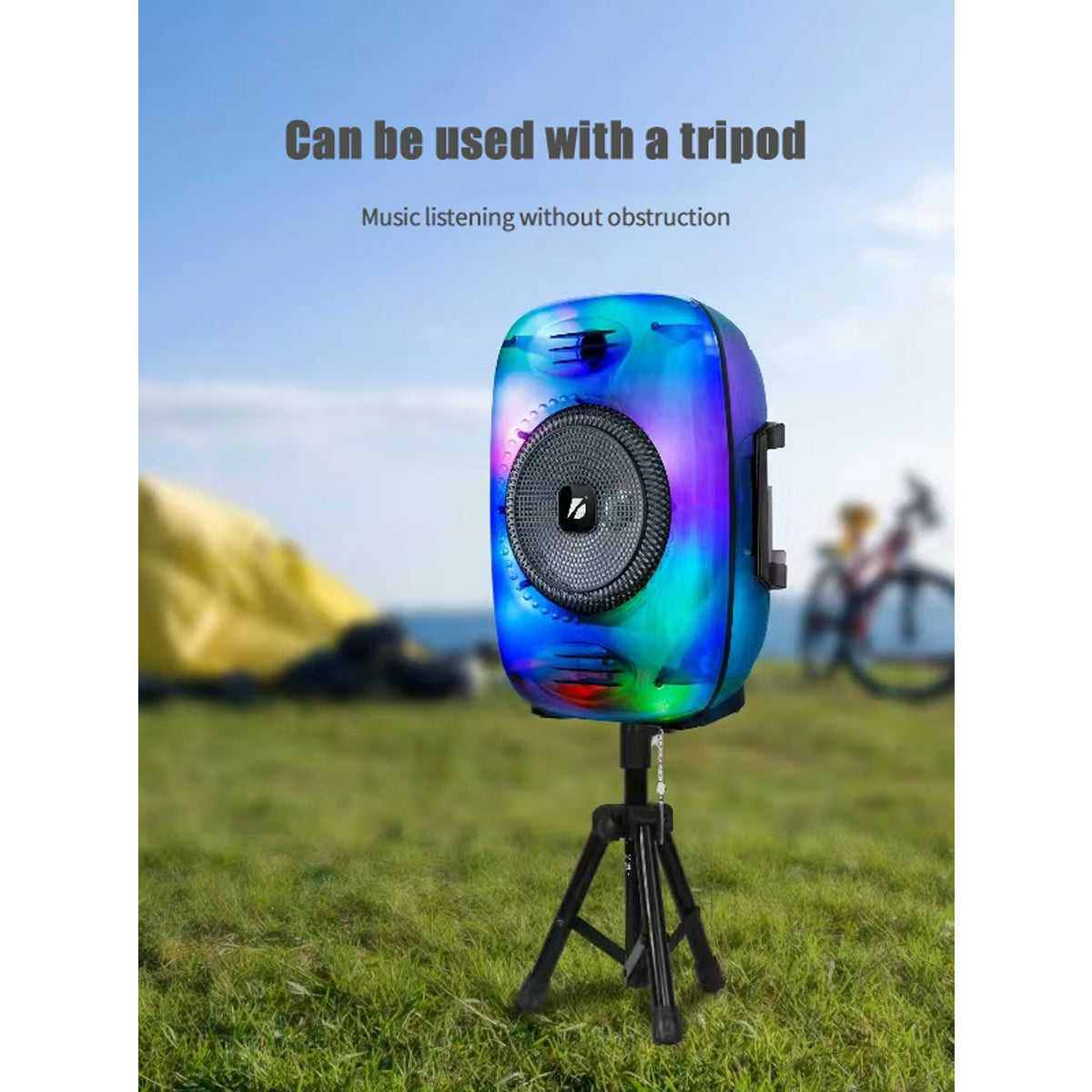 Alto-falante de 8 polegadas Kts-1896 Microfone Bluetooth Rádio FM Cor preta