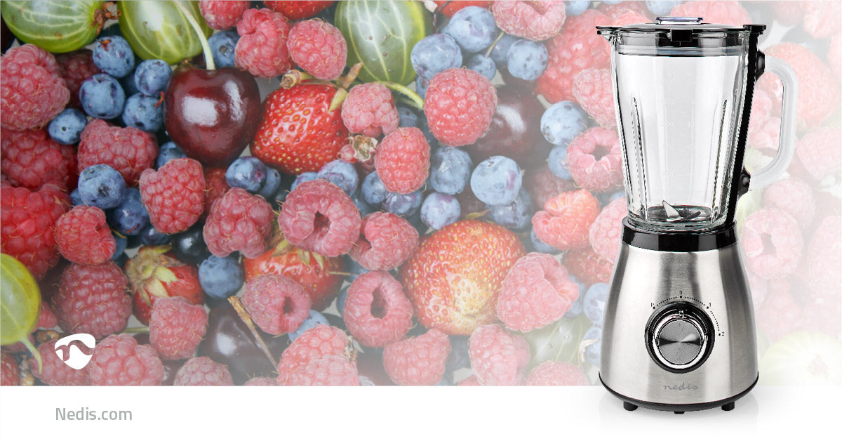 Liquidificador NEDIS KABL350CAL (800 W - 1.5 L - Preto e Prateado) KABL350CAL