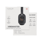 Fone de ouvido ANC híbrido sem fio Levelo VibeMaster com cabo AUX de 1,2 m, 2 horas de carregamento, bateria de íon de lítio de 600mAh, microfones duplos com detecção de ruído, couro de proteína ultramacio