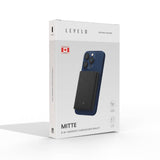 CARTEIRA PORTA-CARTÕES MAGSAFE 8 EM 1 LEVELO MITTE, DESIGN DOBRÁVEL, ÍMÃS FORTES, COURO SAFFIANO, MATERIAL PREMIUM - PRETO