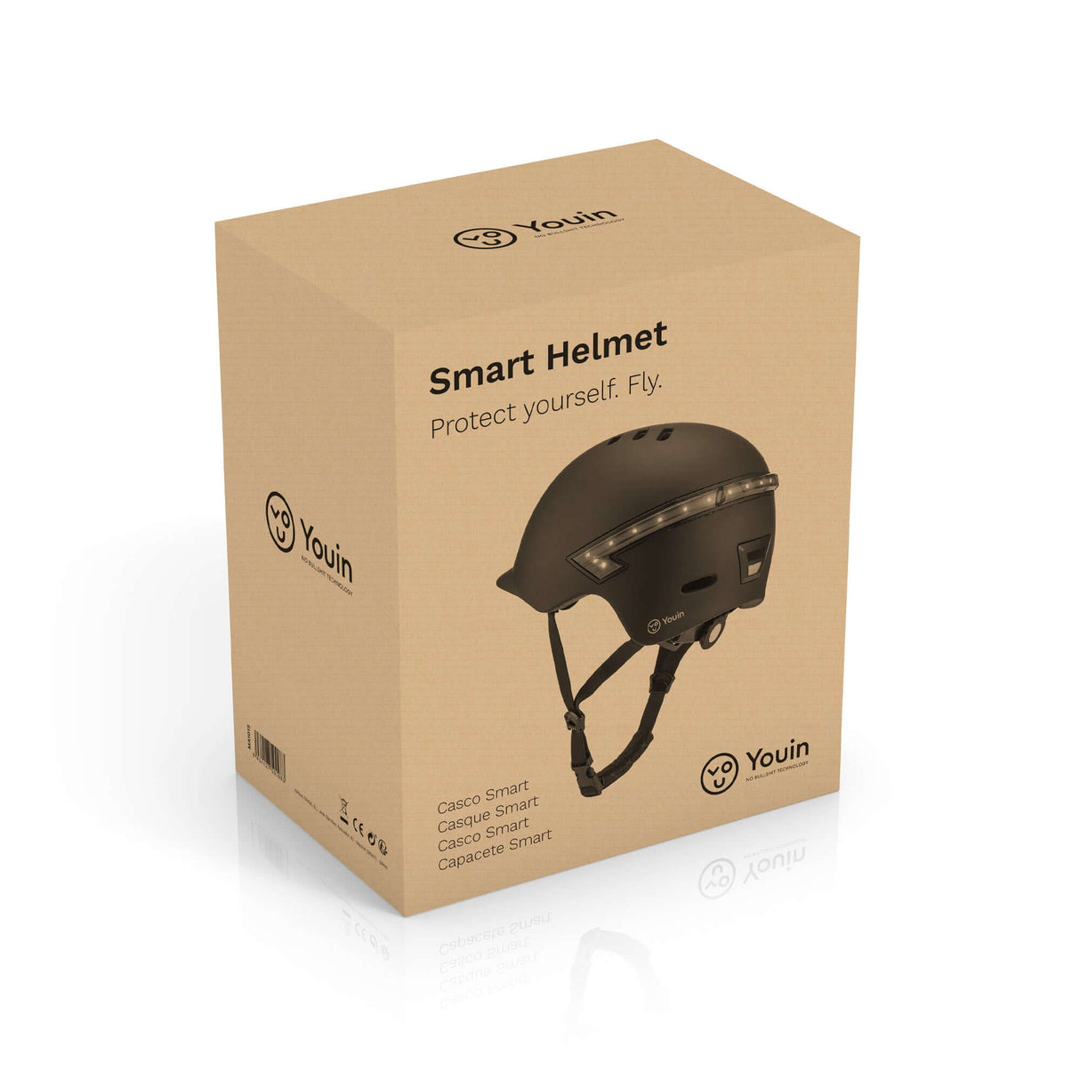 Capacete led traseiro e comando bluetooth - tamanho L preto