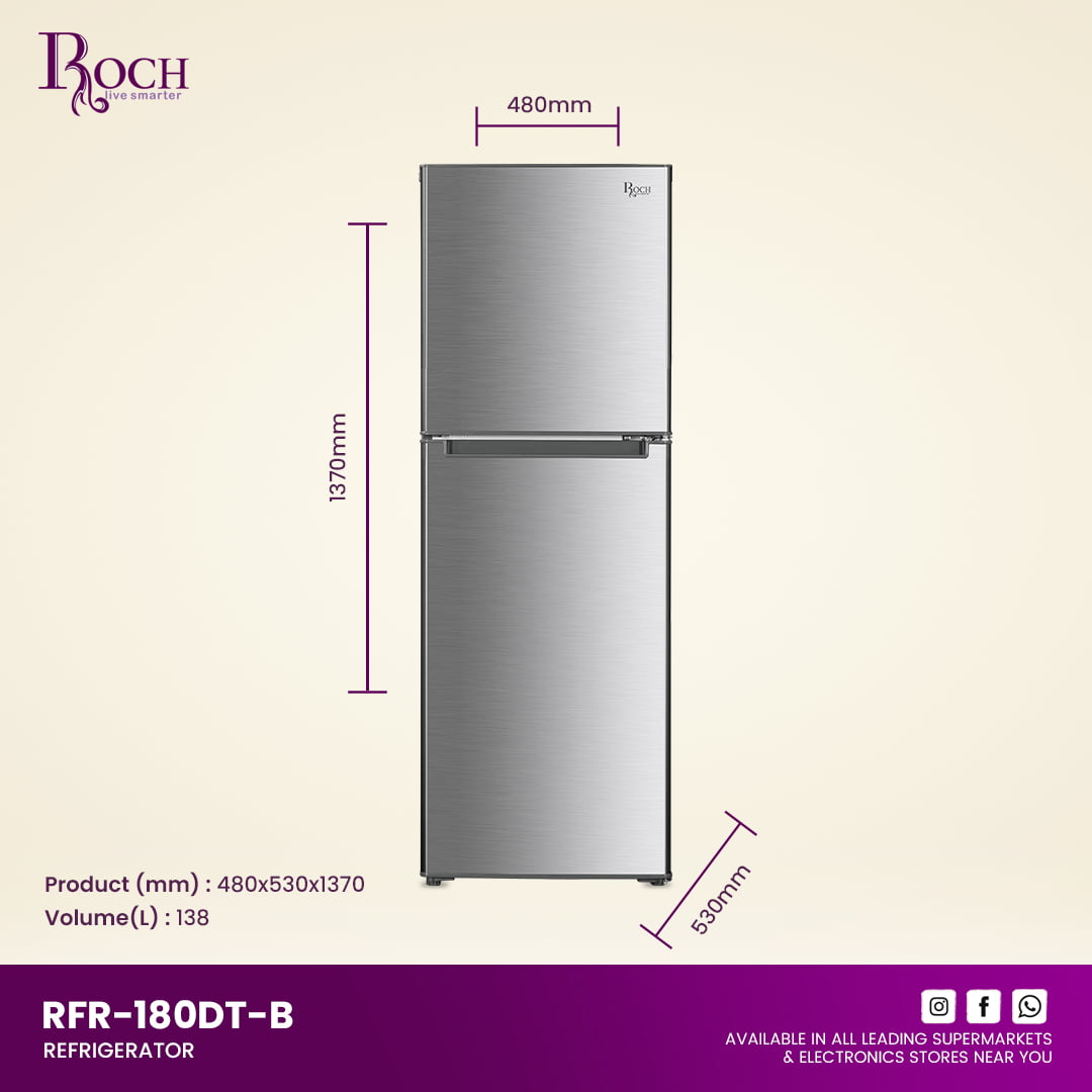 Refrigeradores ROCH 138 Ltrs. (RFR-180DT-B)