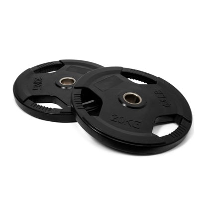 PLACA DE PESO TRI-GRIP DE BORRACHA PRETA  20KG