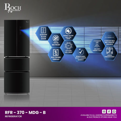 Refrigeradores ROCH 298 Ltrs. (RFR-370-MDG-B)