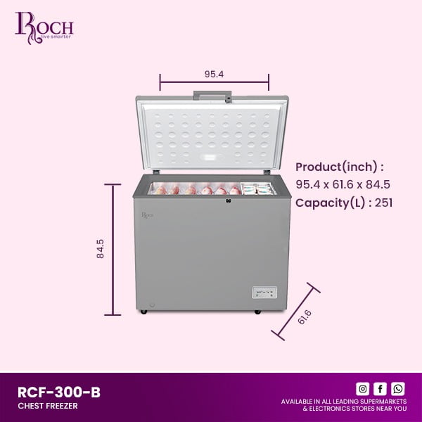 ROCH Arca Chest Freezer (RCF-300B-B)