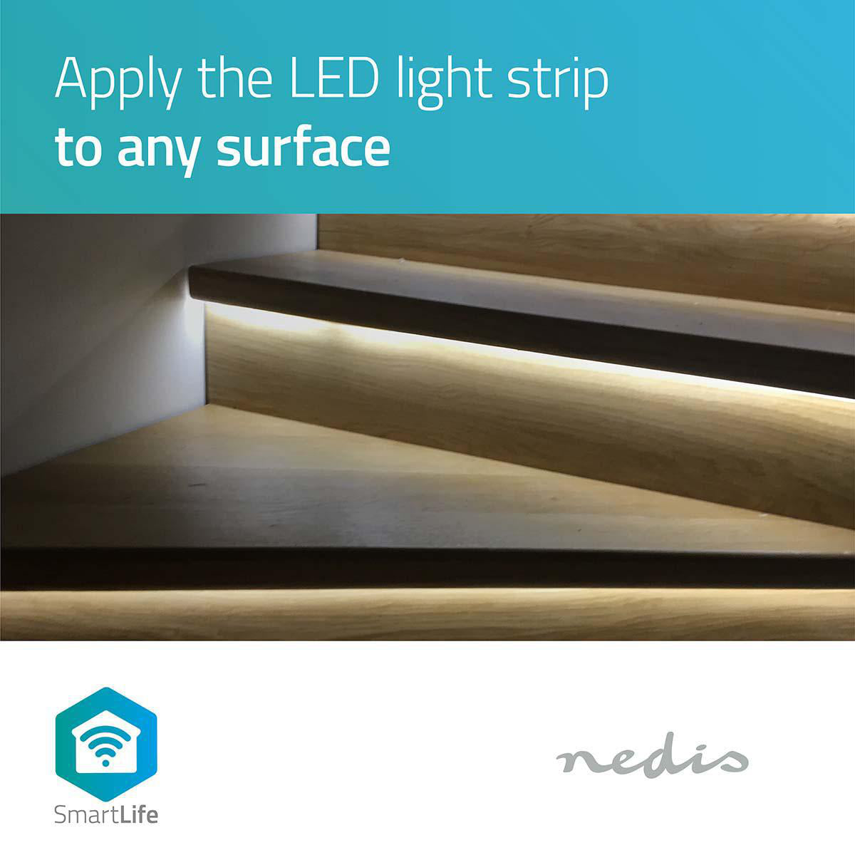 FITA LED WIFI NEDIS SMARTLIFE – ILUMINAÇÃO RGB CONTROLE REMOTO VIA WIFI PARA QUALQUER AMBIENTE