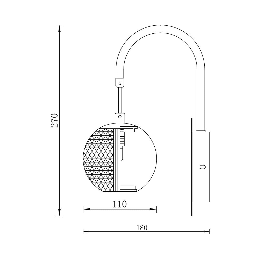 Luminária de Parede Braytron BRY-S001W-1H 1xG9 GLD WALL LIGHT
