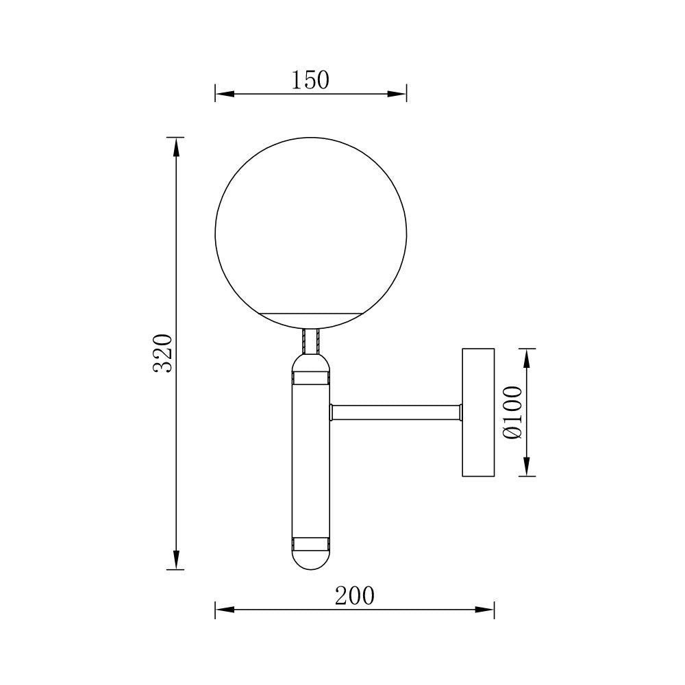 Candeeiro de parede moderno 1 lâmpada G9 BRY-S006W-1H-1xG9-OPL-GLD-WALL LIGHT Luminária de Parede Braytron BRY-S006W-1H 1xG9 OPL GLD WALL LIGHT