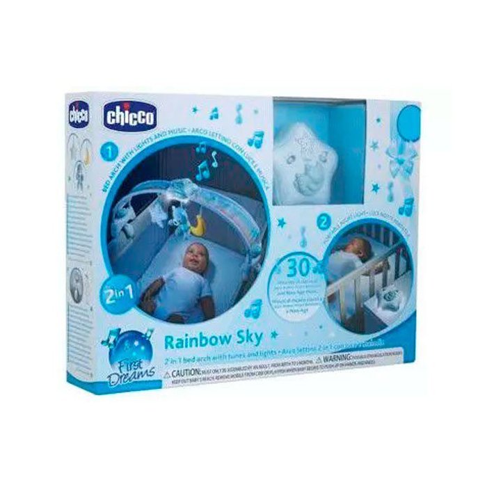CHICCO BRINQ. ARCO CAMA RAINBOW AZUL (32