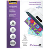 BOLSAS PLASTIFIC.FELLOWES 80MIC A3/25