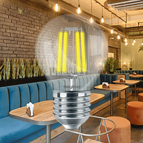 Lâmpada LED G45 6W E27 Transparente 3000K Braytron