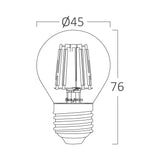 Lâmpada LED G45 6W E27 Transparente 3000K Braytron