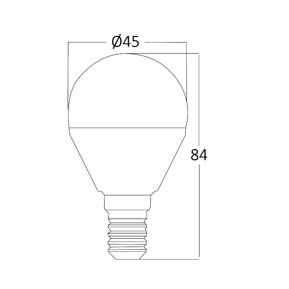 Lâmpada LED Esférica 6,5W 560lm E14 6500K Braytron